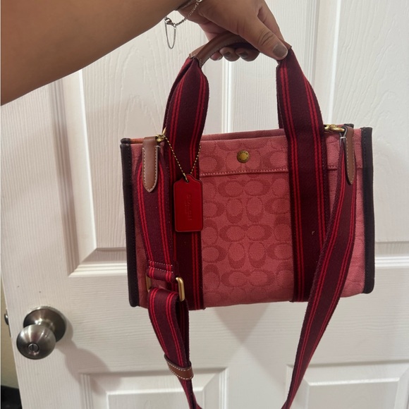Coach Pink and Red Tote Bag - Picture 2 of 6